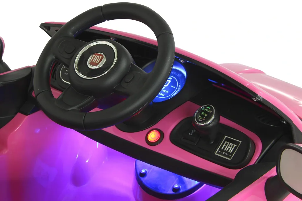 Ride-on Fiat 500 for children, 12 Volt, Pink