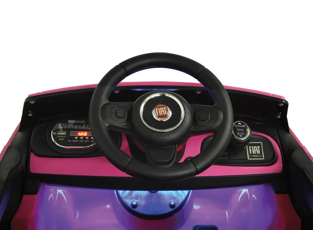 Ride-on Fiat 500 for children, 12 Volt, Pink