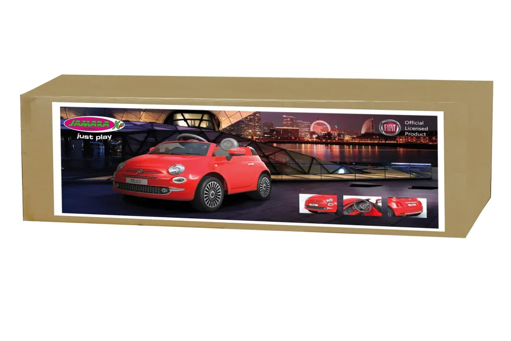 Ride-on Fiat 500 for children, 12 Volt, Pink