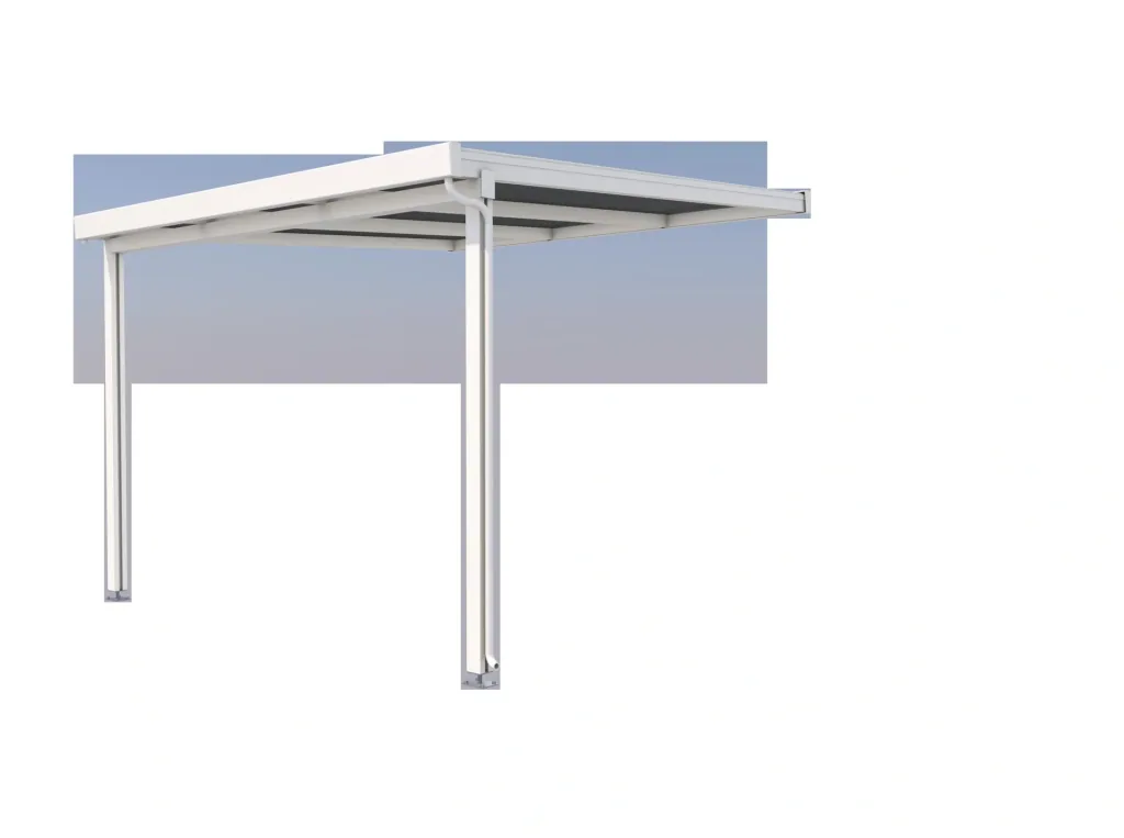 Patio roof Premium, white, 3094 x 3060 mm - 10 mm laminated safety glass (VSG)