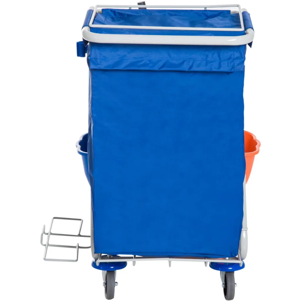 Cleaning trolley 4 buckets with wheels blue-orange