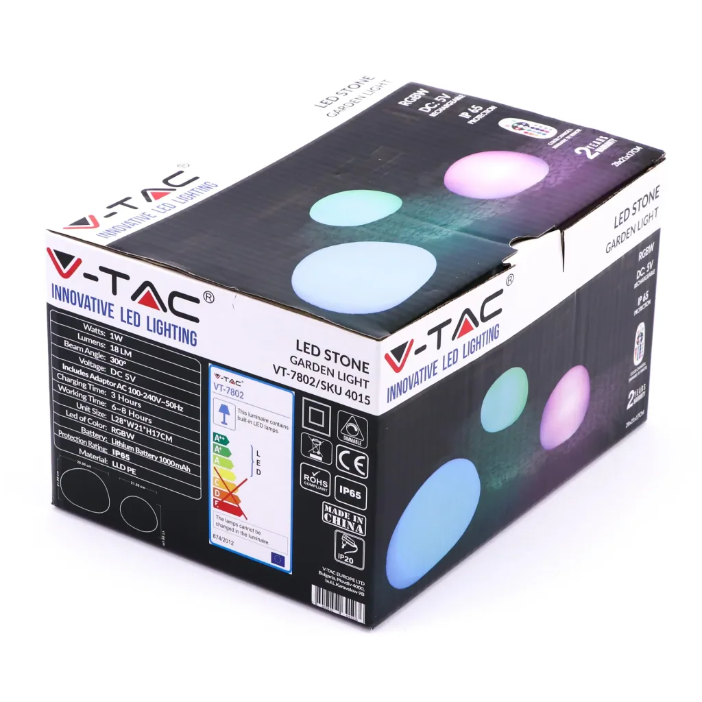 RGB Party Series VT-7802 LED stone - RGB - including remote control - rechargeable - suitable for outdoor use