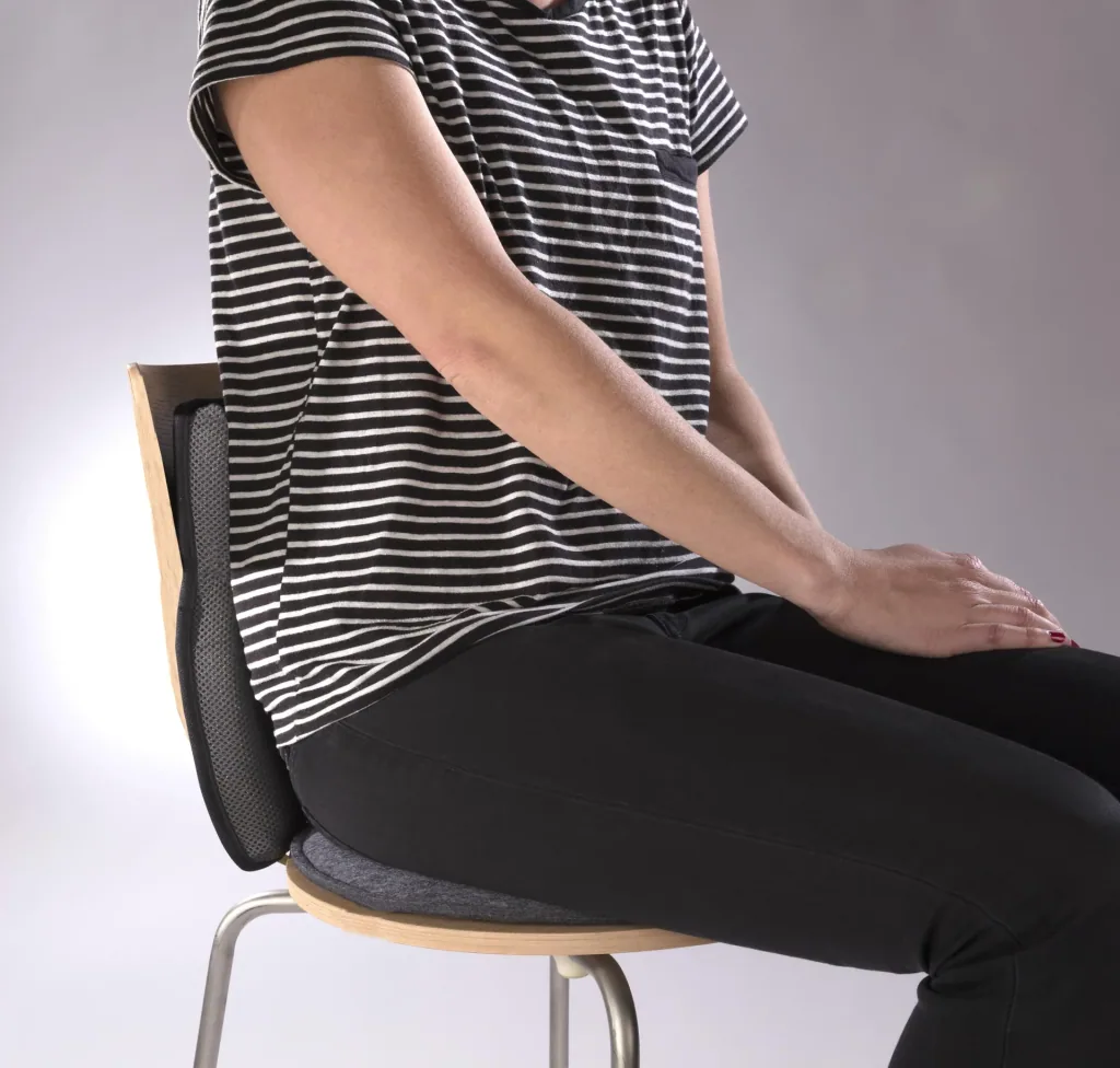 Lumbar support pillow, black, 43 x 31 x 5 cm