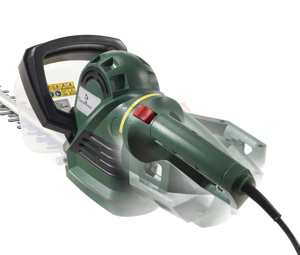 Set electric hedge trimmer "GM 7160", with safety work belt + diamond sharpener set, 2 pieces