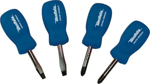 Short screwdriver set, flat and Phillips, 4 pieces.