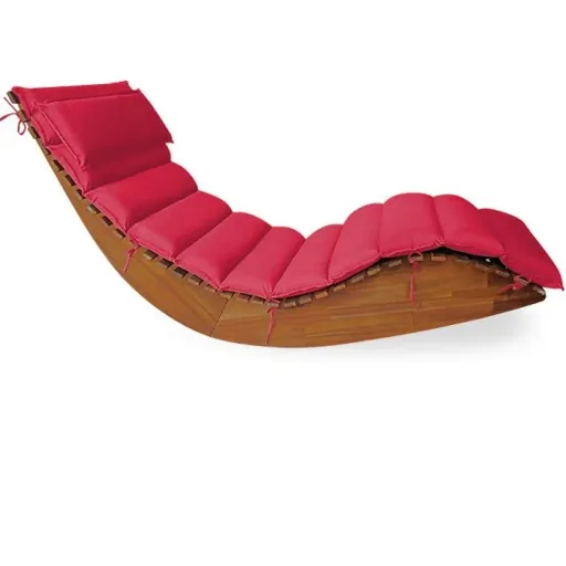 Garden cushion - For lounger - With removable cushion - Red - 117x58x7cm
