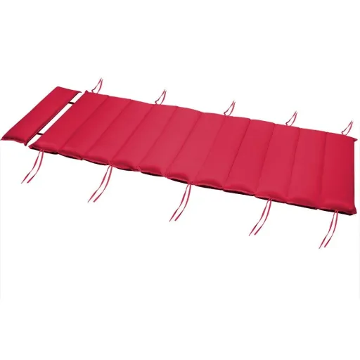 Garden cushion - For lounger - With removable cushion - Red - 117x58x7cm