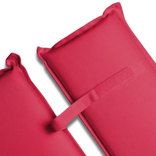 Garden cushion - For lounger - With removable cushion - Red - 117x58x7cm