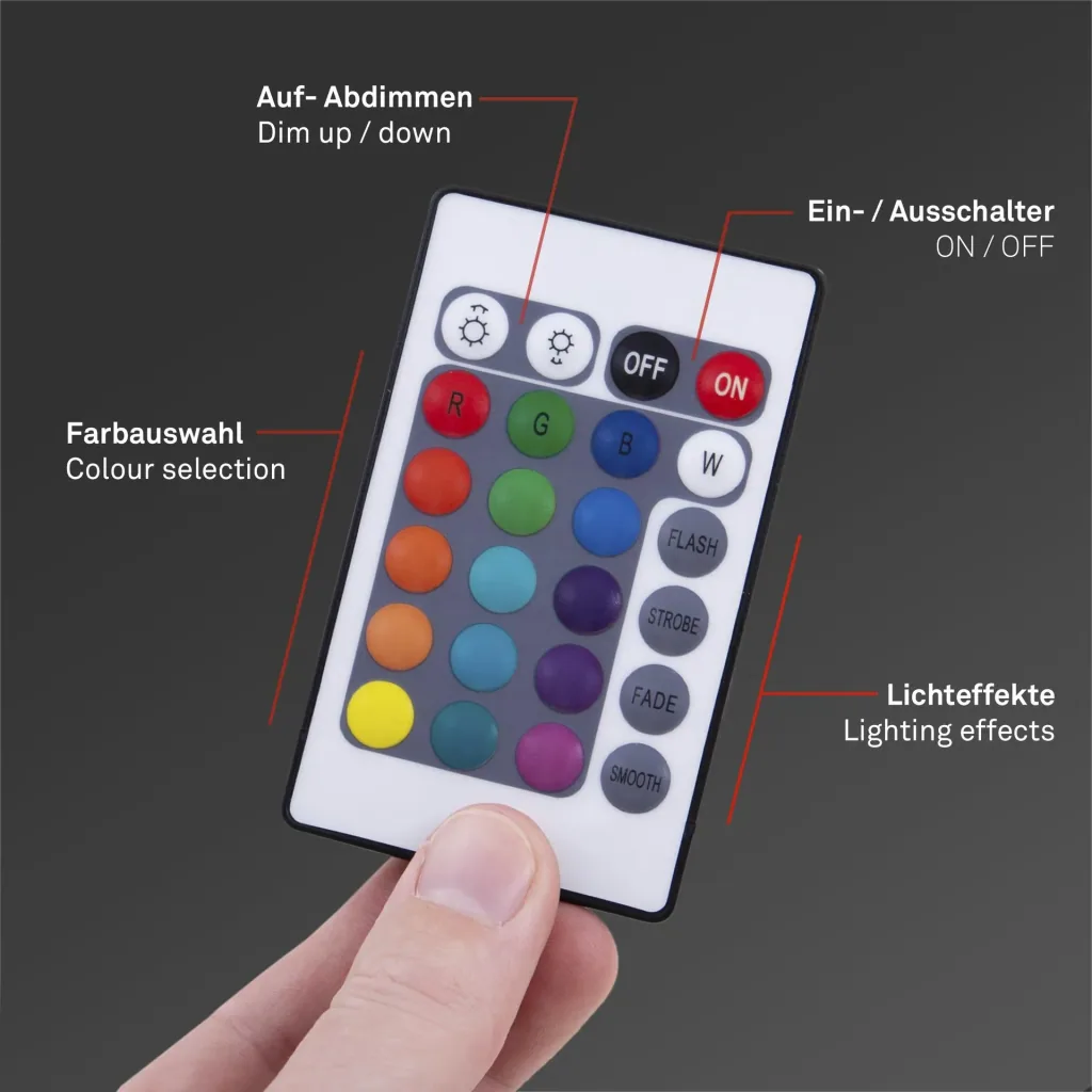 RGB LED strip, 3m, 90 RGB LEDs, 1A power supply, flexible, self-adhesive, universally shortenable