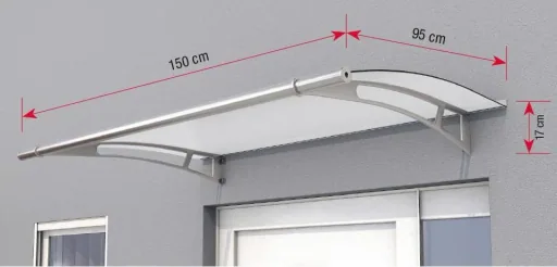 Canopy L 150, 150 x 95 x 17 cm, stainless steel, 4 mm, satin white