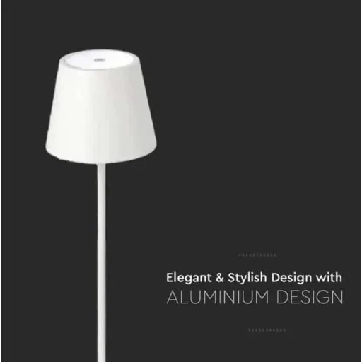 VT-7703 Table Lamp - 4000K - Dimmable by Touch - Rechargeable - White
