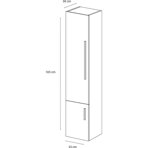 High Cabinet Style - Left - Gris Eiche
