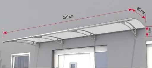 Canopy L 190, 190 x 95 x 17 cm, stainless steel, 4 mm clear