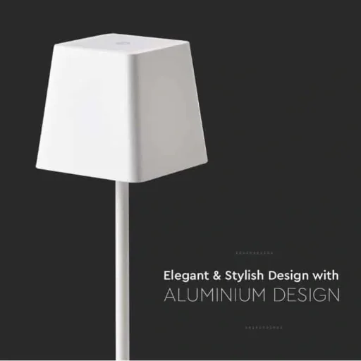 VT-7563 Table Lamp - 3000K - Dimmable by Touch - Rechargeable - White
