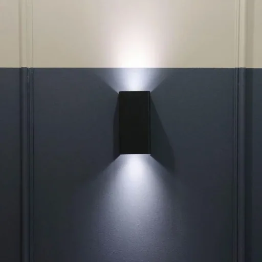 VT-7652SQ Outdoor Wall Light Up/Down - GU10 - Black - IP44