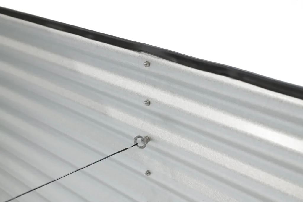Podwyższona grządka Grow Faster, 240×80×82 cm, srebrna – metal z ocynkowanej blachy falistej
