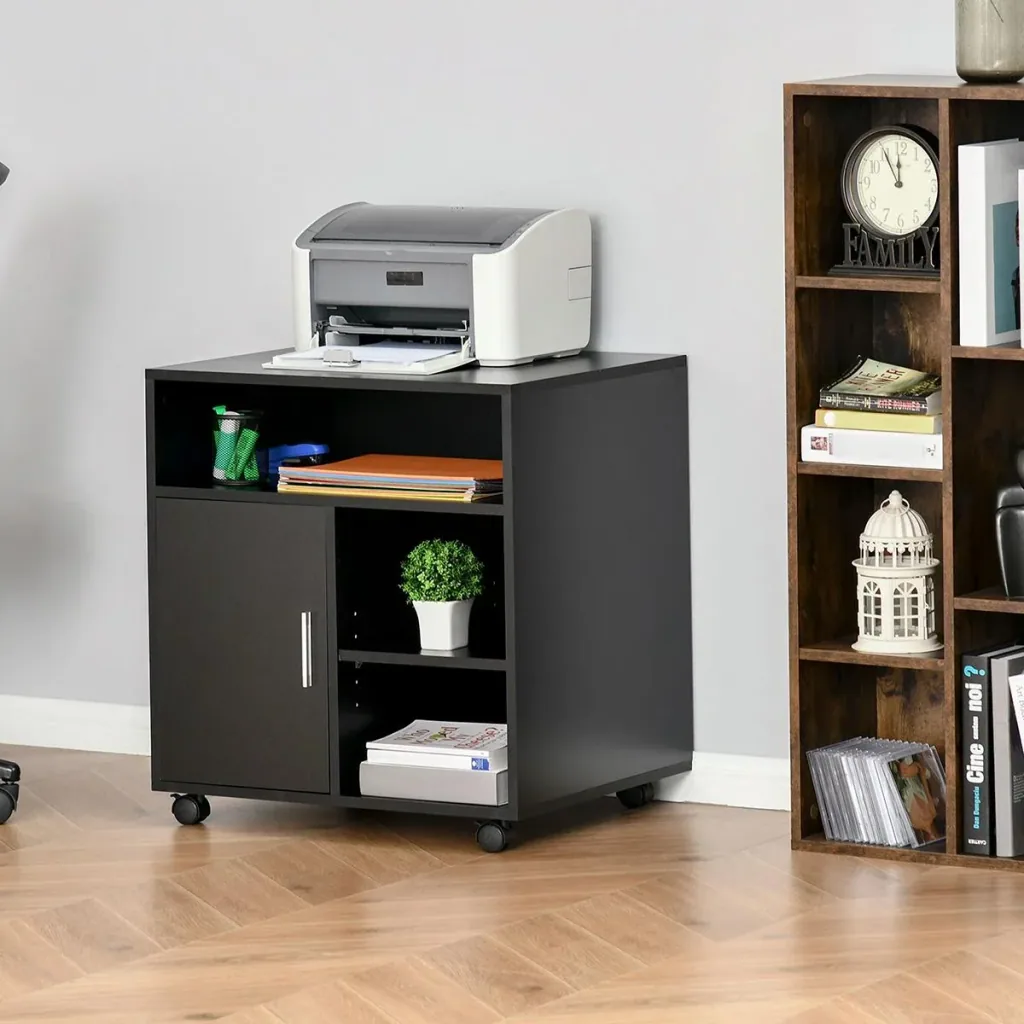 printer stand office cart cabinet