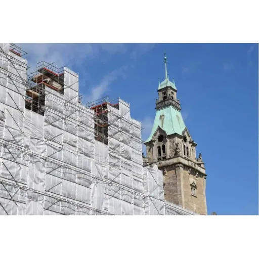Plandeka na Rusztowanie 2,6x20m, 150g/m² - Ochronna, Biała