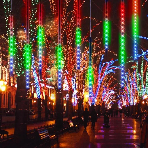Fairy lights - Christmas lights - Icicle lights - Light curtain - Christmas - Colorful