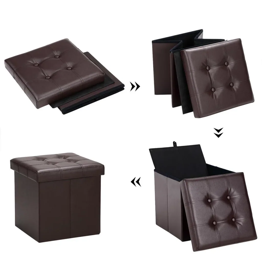 Folding stool with storage bar