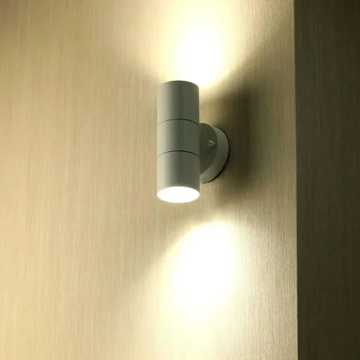 VT-7622 Outdoor Wall Light Up/Down - GU10 - Stainless Steel - White - IP44