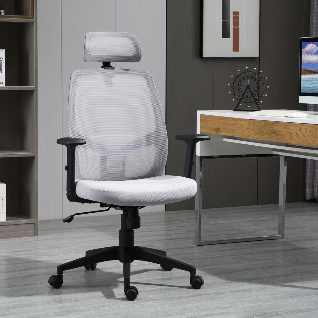 Office chair home office chair desk chair computer chair with rocker function headrest lumbar support height adjustable