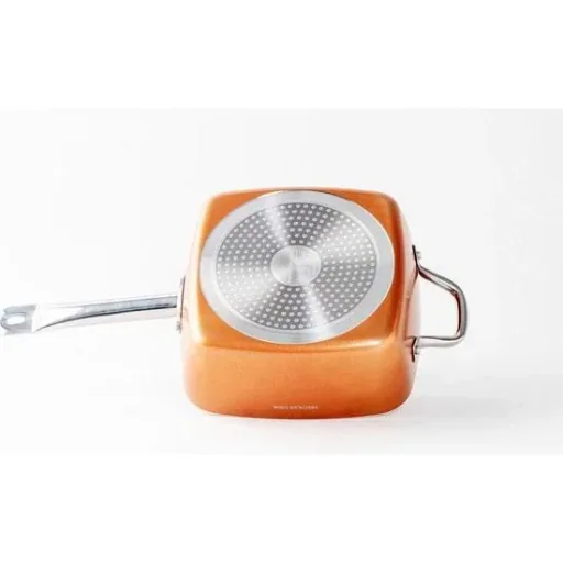 Multi-purpose pan - deep fryer / deep fryer basket - non-stick coating - marble coating - orange