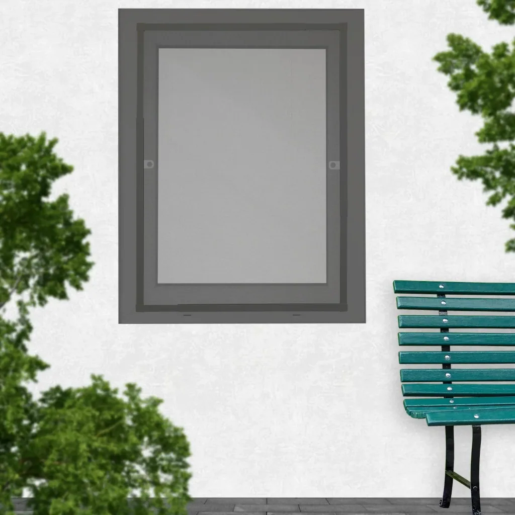 Telescopic insect screen window slim with pollen protection ViPer 120 x 140 cm, anthracite