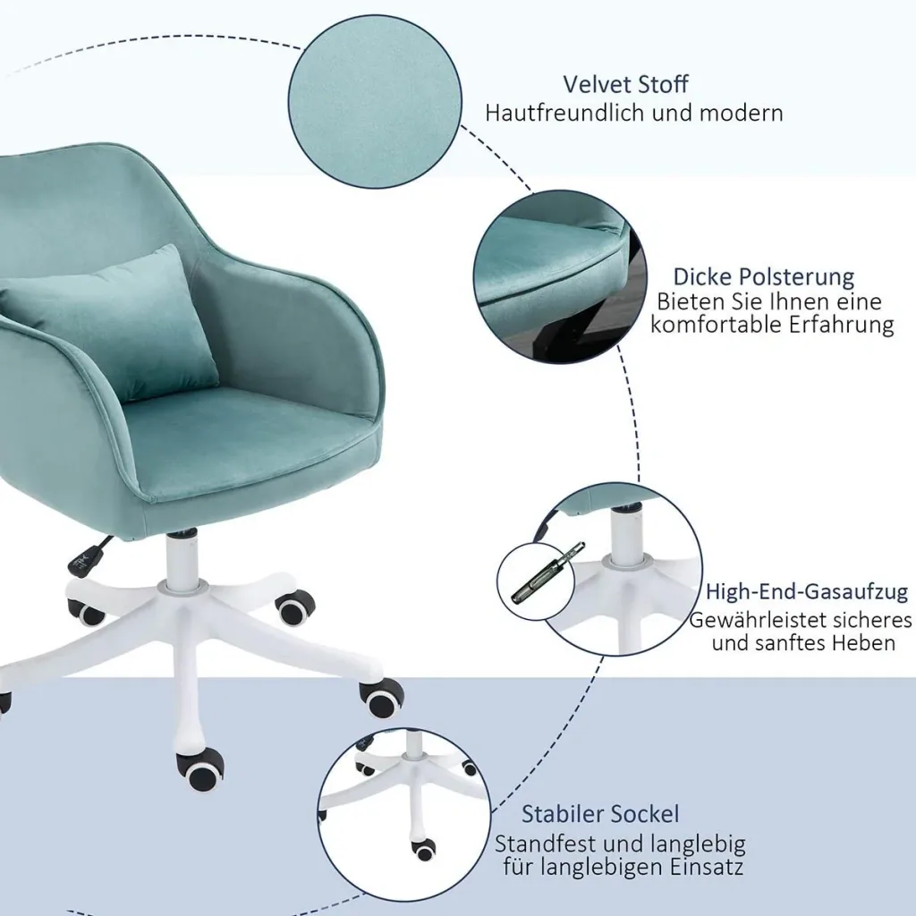 Massage office chair desk chair computer chair swivel chair work chair with vibration function lumbar cushion armrests h