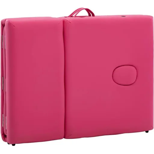 Massage table foldable 4 zones wood pink