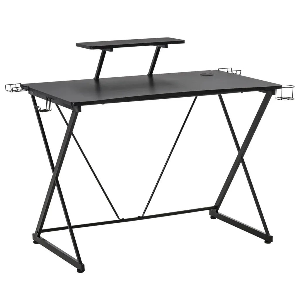 Gaming table desk computer table PC desk with headphone hook cup holder ergonomic design Verste
