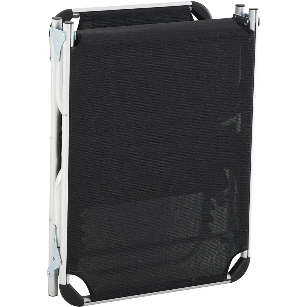 Garden lounger 5-level adjustable black