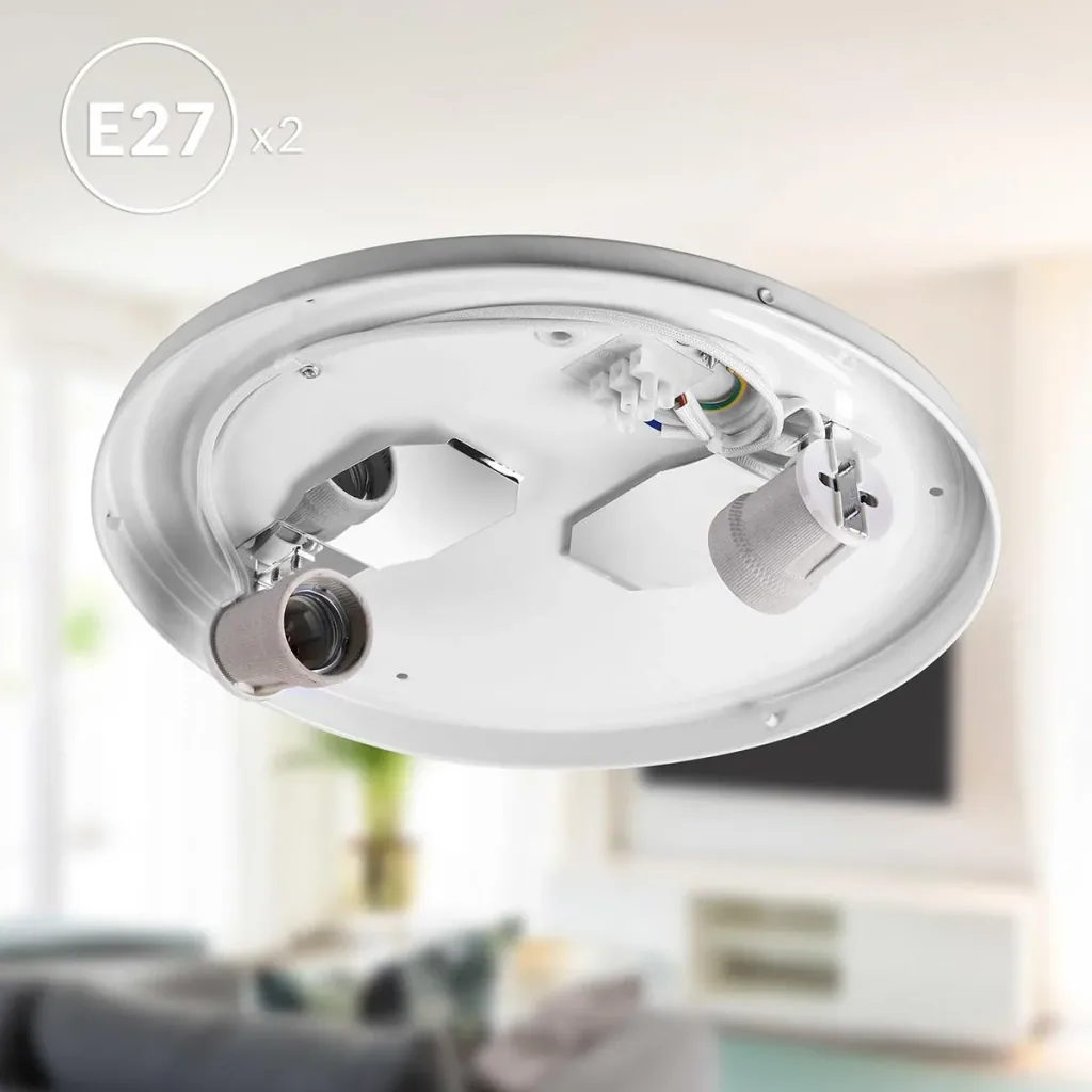 Ceiling light - grey - fabric - Ø38cm