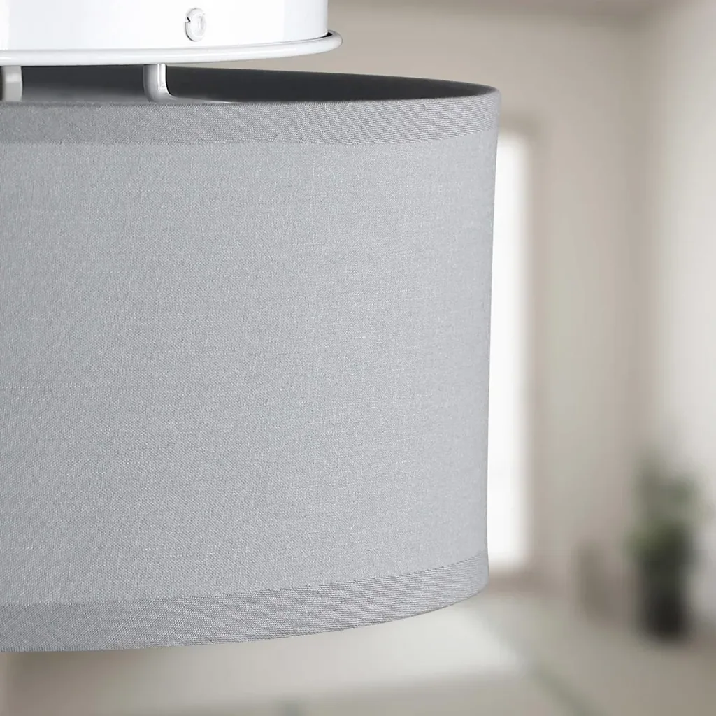 Ceiling light - grey - fabric - Ø38cm