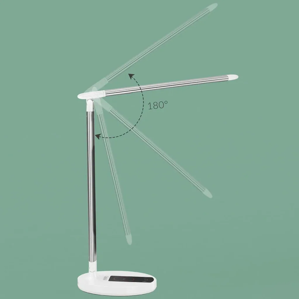 LED table lamp - dimmable - white/silver - 36 x 5 cm