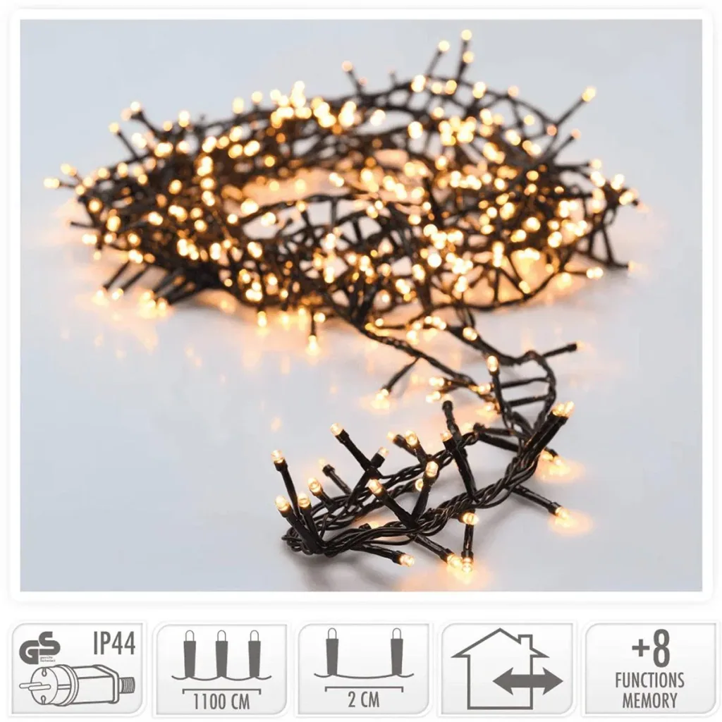 3x Christmas tree lights 11 meters warm white - 560LED indoor & outdoor