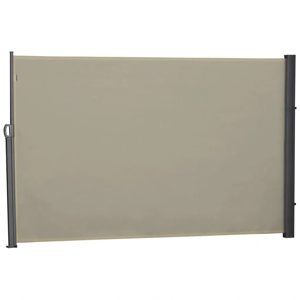 Side awning, privacy and sun protection, side roller blind, polyester, beige, 3 x 1.8 m