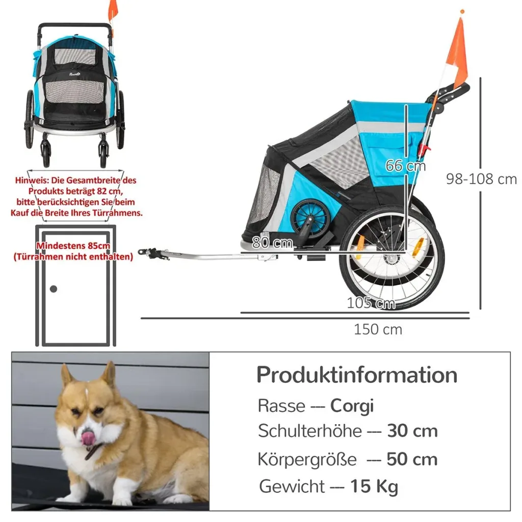 2-in-1 dog trailer dog buggy small