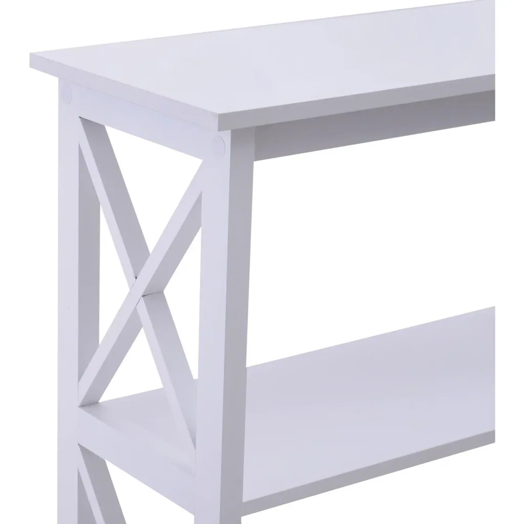 Freestanding bookcase decorative shelf 3 compartments open MDF white 70 x 30 x 113 cm