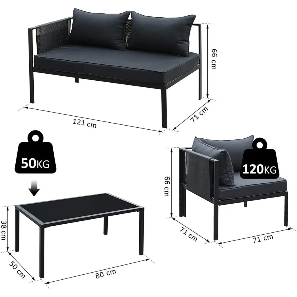 Garden furniture as a 4-piece set