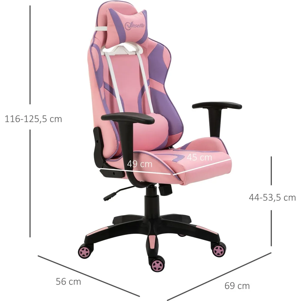 Purple gaming chair, pink