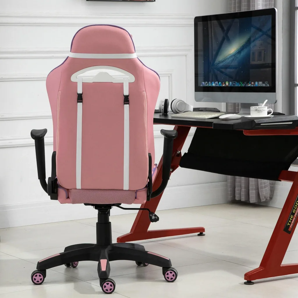 Purple gaming chair, pink