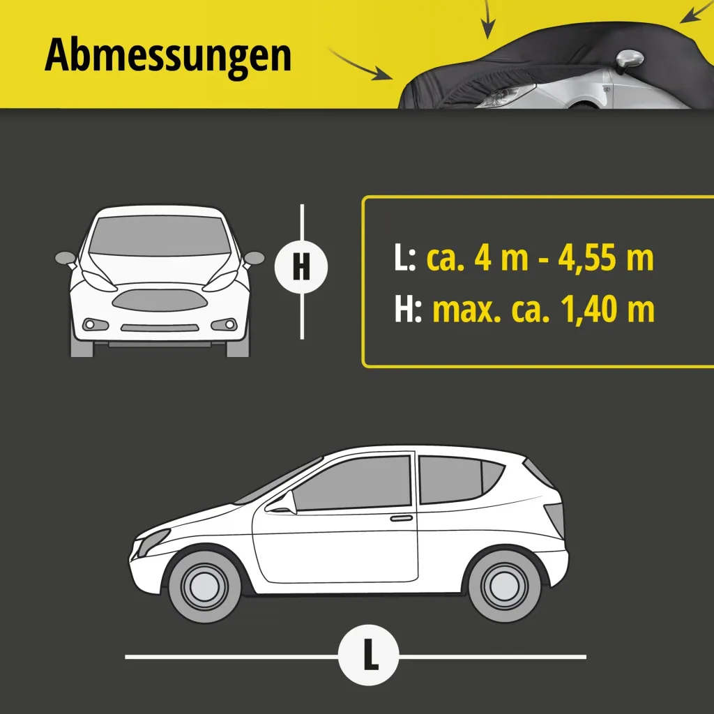 Car cover indoor soft - size 2 - 401x455x140cm - PES - elastane