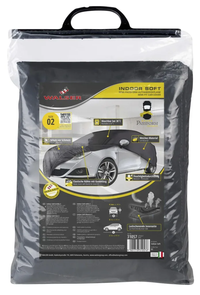 Car cover indoor soft - size 2 - 401x455x140cm - PES - elastane