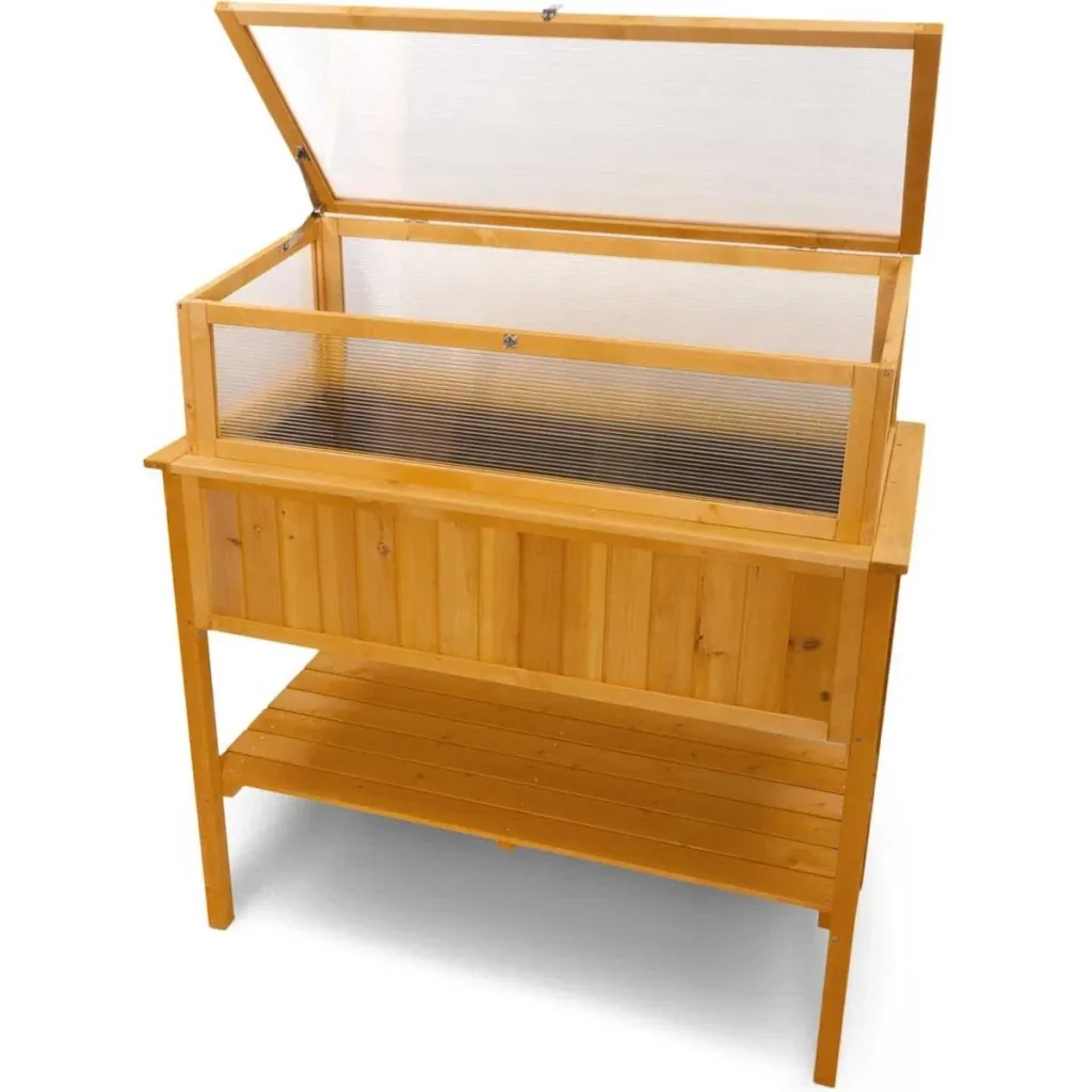 Garden wooden greenhouse / kitchen garden table on legs - 113x57x90cm