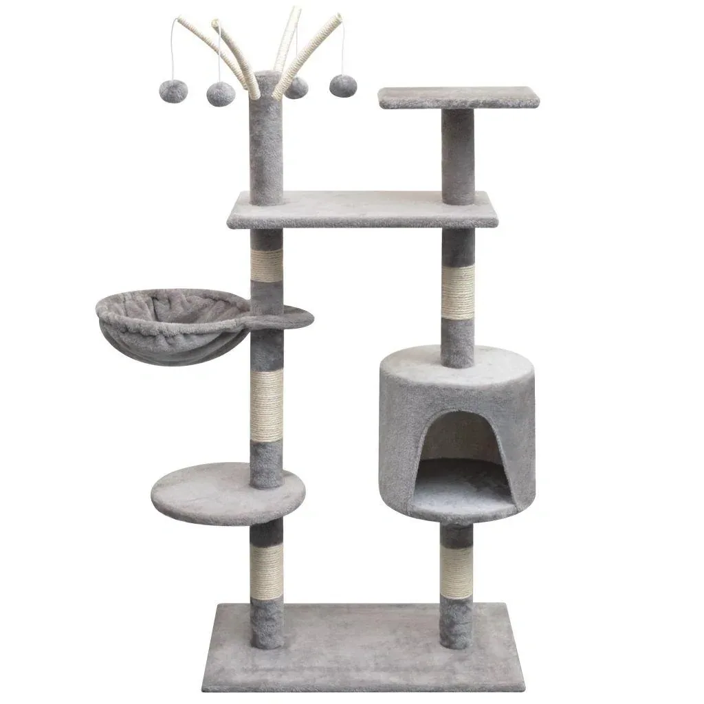 Sisal scratching post for cats 125 cm grey