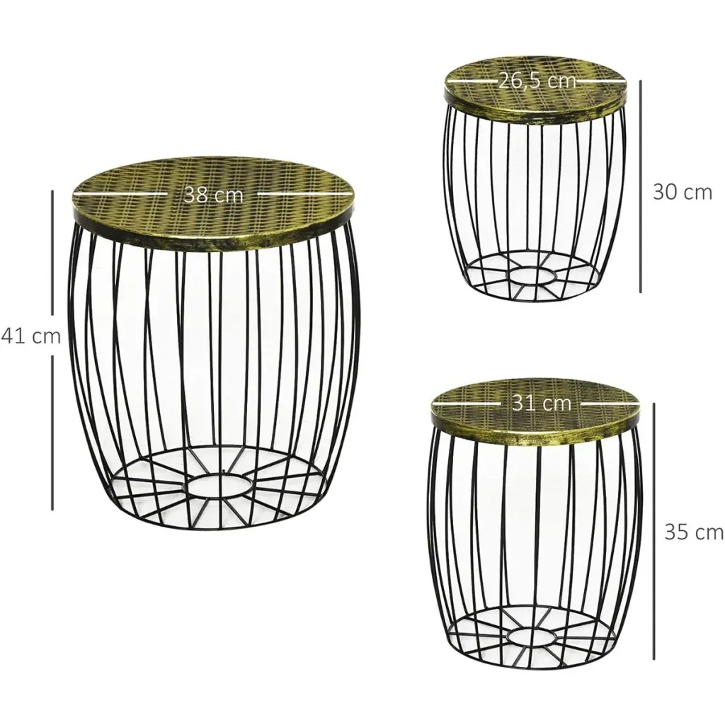Set of 3 coffee tables and side tables