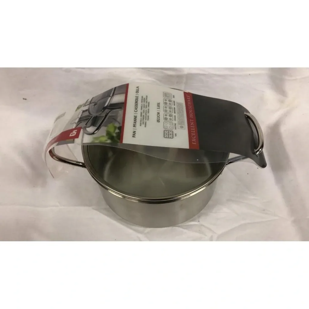 Cooking pot with glass lid - 22 cm diameter