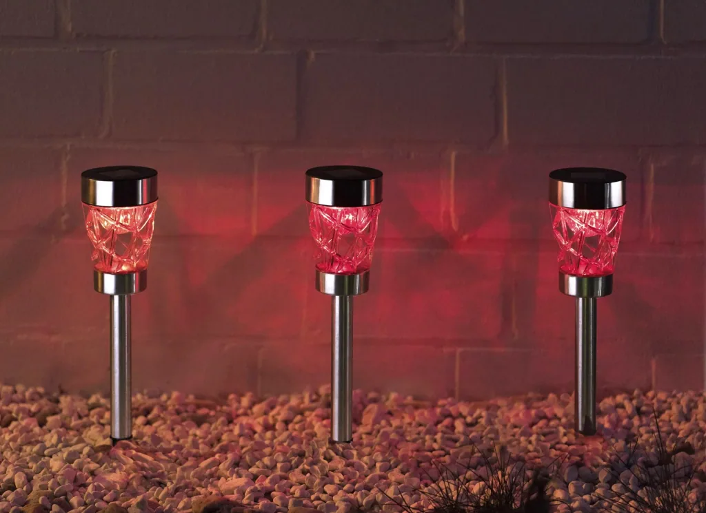 Rotating solar light with color change - set of 3