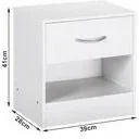 2 pieces bedside table white 39x28x41cm